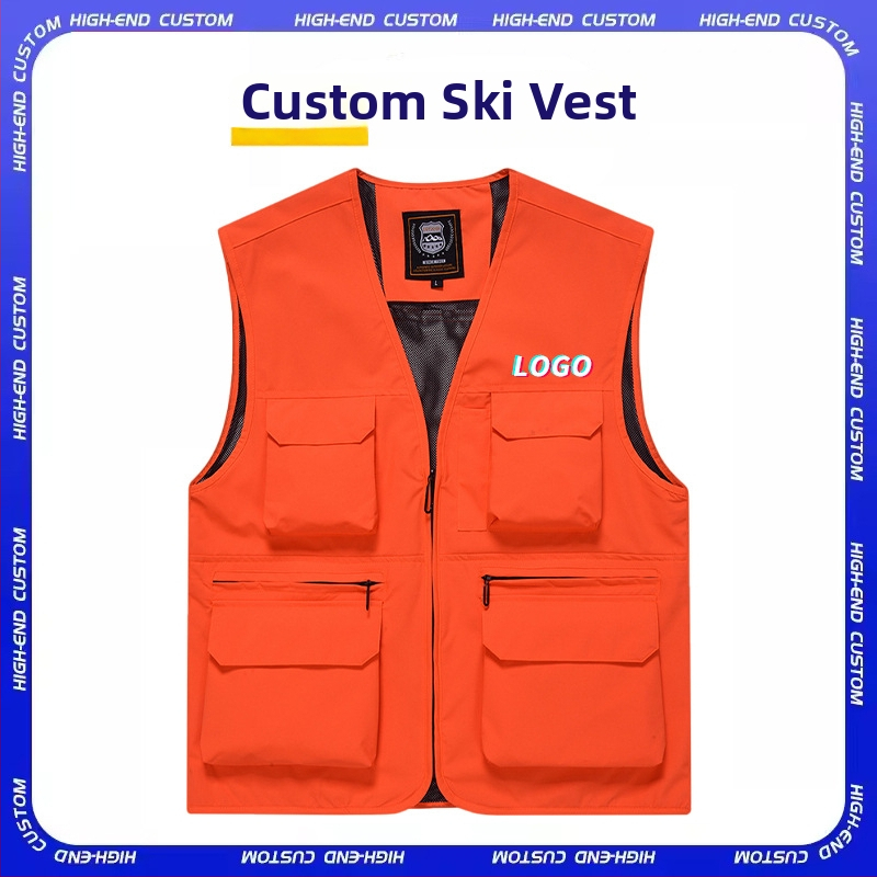 Γιλέκο σκι με προσαρμοσμένο λογότυπο, αδιάβροχο (Χωρίς κουκούλα; Φερμουάρ; Slim fit; Πολυεστέρας 96%; Τέσσερις εποχές)