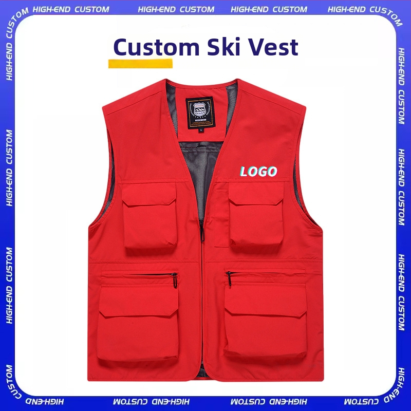 Γιλέκο σκι με προσαρμοσμένο λογότυπο, αδιάβροχο (Χωρίς κουκούλα; Φερμουάρ; Slim fit; Πολυεστέρας 96%; Τέσσερις εποχές)