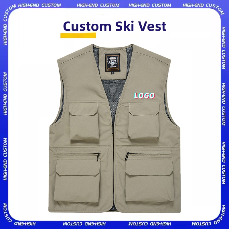 Γιλέκο σκι με προσαρμοσμένο λογότυπο, αδιάβροχο (Χωρίς κουκούλα; Φερμουάρ; Slim fit; Πολυεστέρας 96%; Τέσσερις εποχές)