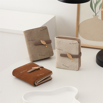 Női mini pénztárca virágmintával, rövid kialakítású csattal és cipzárral, PU bőr, városi egyszerű stílus, Love Step márka, bélés poliészter, 2025