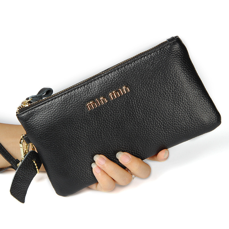 Ženski clutch BJ-RR603 — Prava koža, Koža prvog sloja, Novčanik s 1 preklopom, Jednobojna