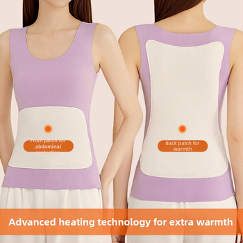 Vesta termică pentru femei, cu patch pe față și pe spate, încălzită, țesătură groasă de poliester
