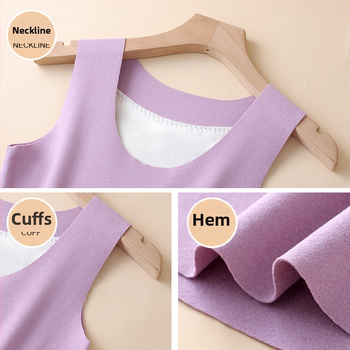 Vesta termică pentru femei, cu patch pe față și pe spate, încălzită, țesătură groasă de poliester