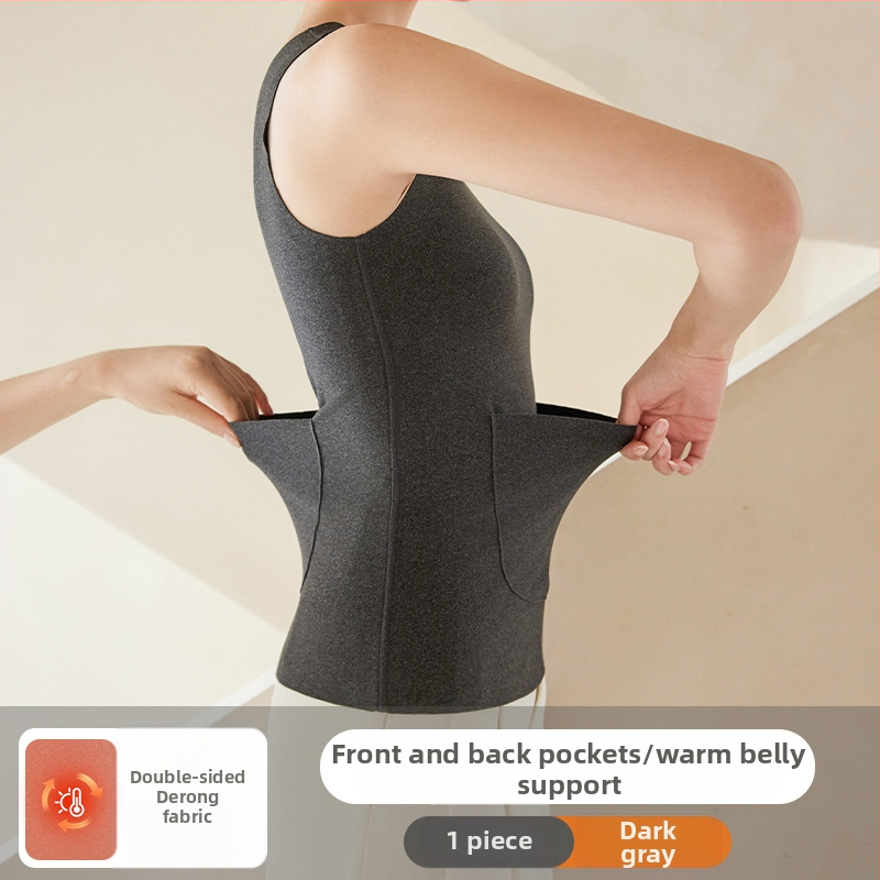 Vesta termică pentru femei, cu patch pe față și pe spate, încălzită, țesătură groasă de poliester