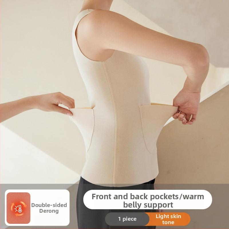 Vesta termică pentru femei, cu patch pe față și pe spate, încălzită, țesătură groasă de poliester