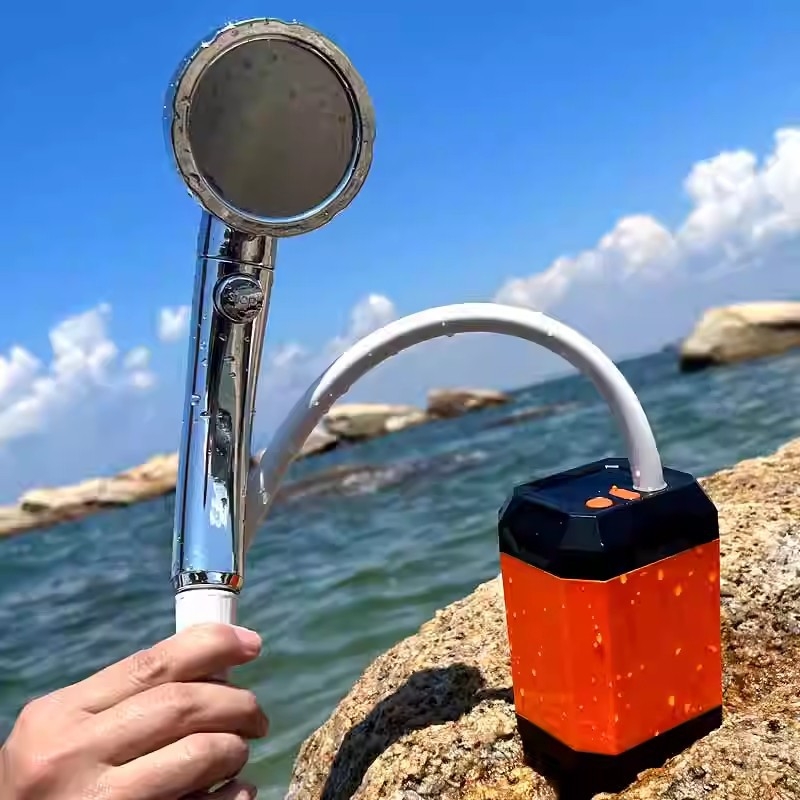 Rumo prijenosni tuš – ABS kućište, montaža s vakuumskom čašom, mlaz masaže i kiša, radna temperatura 4–70°C