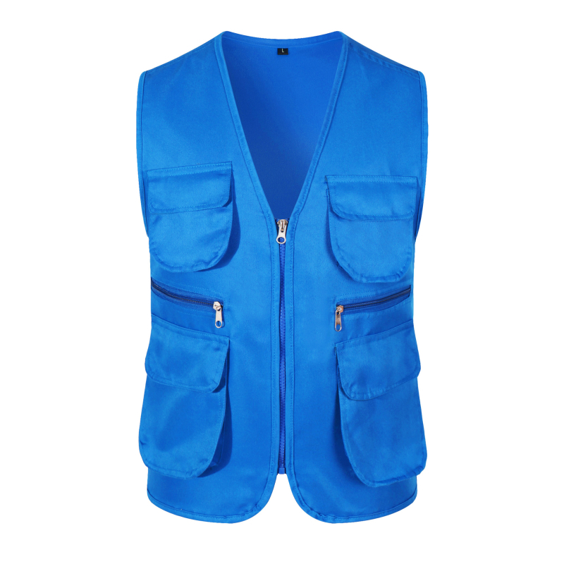 Γιλέκας φωτογράφισης με λογότυπο, γιλέκο εργασίας με πολλές τσέπες, φερμουάρ, πολυεστέρας, άνετη εφαρμογή