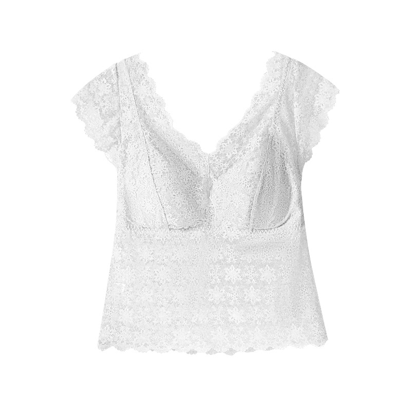 Csipkés váll nélküli melltartó formázott 3/4 kosárral, légáteresztő és kényelmes, szép hát