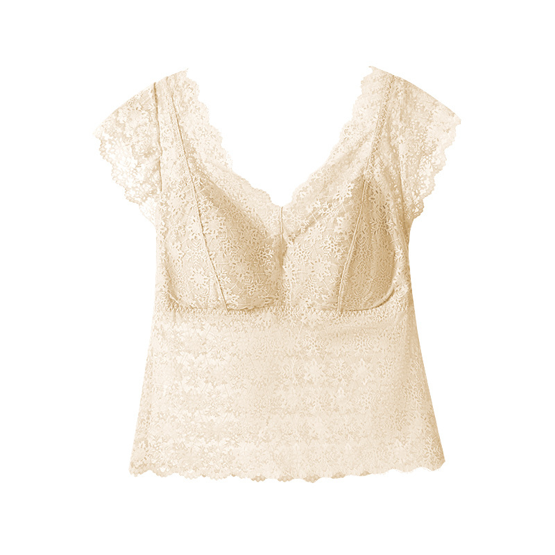 Csipkés váll nélküli melltartó formázott 3/4 kosárral, légáteresztő és kényelmes, szép hát