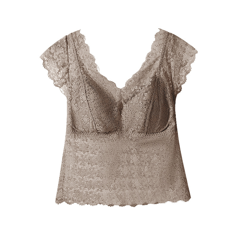 Csipkés váll nélküli melltartó formázott 3/4 kosárral, légáteresztő és kényelmes, szép hát