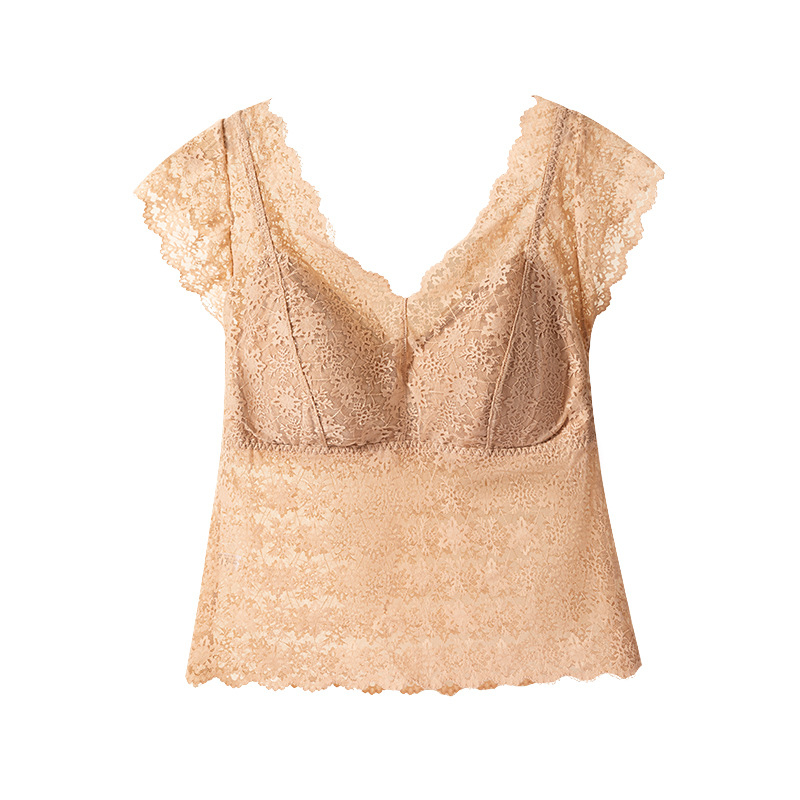 Csipkés váll nélküli melltartó formázott 3/4 kosárral, légáteresztő és kényelmes, szép hát