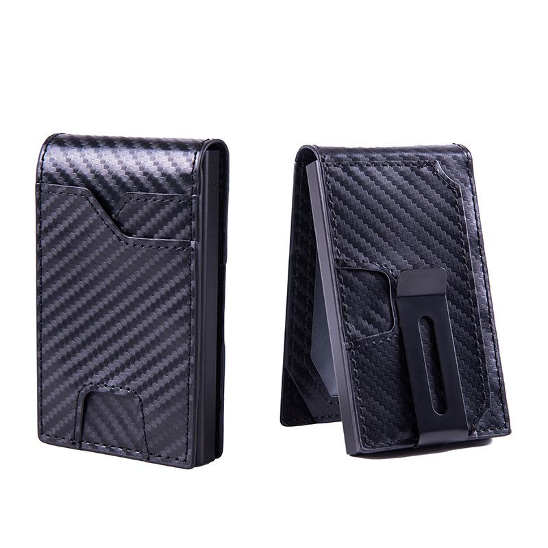 RFID držač kartica – aluminijska legura + PU, geometrijski uzorak, unisex, gradski stil, pohranjivanje kartica