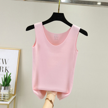 Vesta termică pentru femei, căptușită cu fleece, fără cusături, guler rotund, material gros din poliester