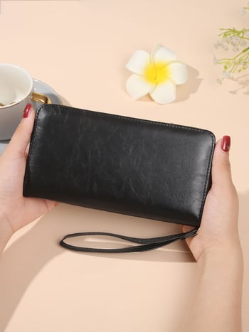 Dugački novčanik od PU kože sa zatvaračem, velika kapaciteta, gradski minimalistički stil