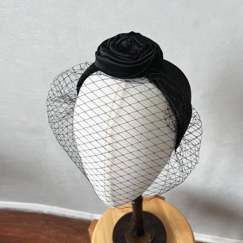Kapa za glavu s birdcage veil, široka mrežasta traka za kosu, lampado-stil headpiece, prilagodljivo obrada, ženski univerzalni stil