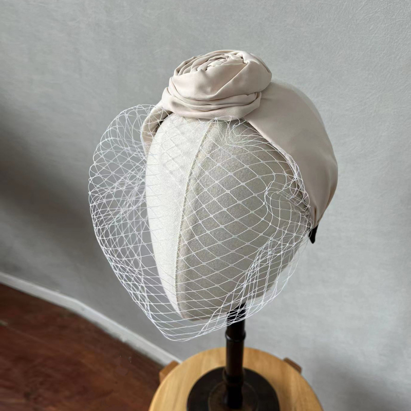 Kapa za glavu s birdcage veil, široka mrežasta traka za kosu, lampado-stil headpiece, prilagodljivo obrada, ženski univerzalni stil