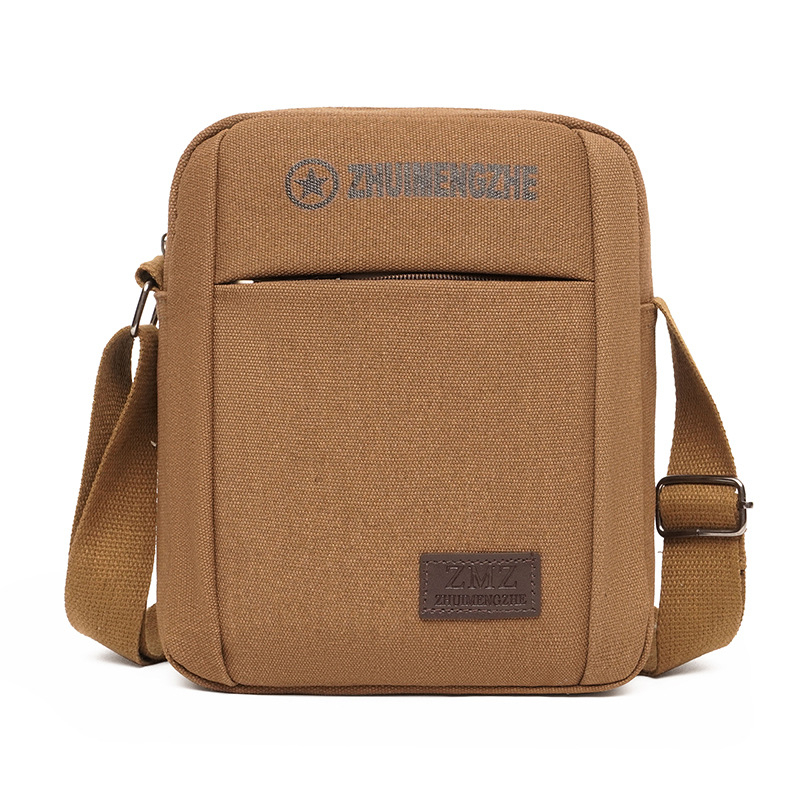Muška crossbody torba za poslovna putovanja, platno, poliesterova podstava, funkcija pohrane, pogodna za slobodno vrijeme putovanja