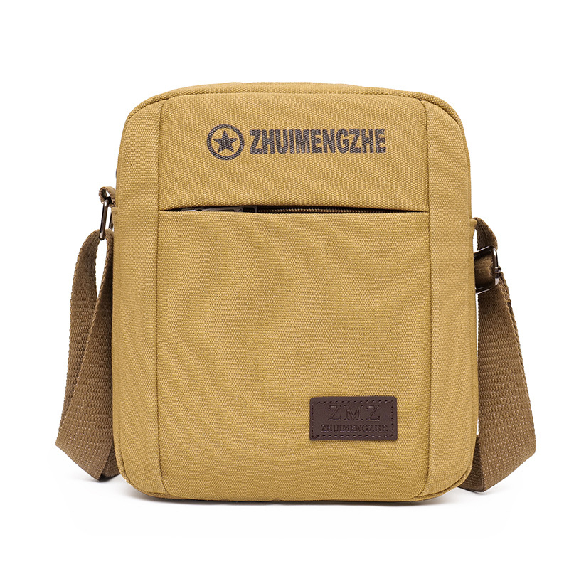Muška crossbody torba za poslovna putovanja, platno, poliesterova podstava, funkcija pohrane, pogodna za slobodno vrijeme putovanja