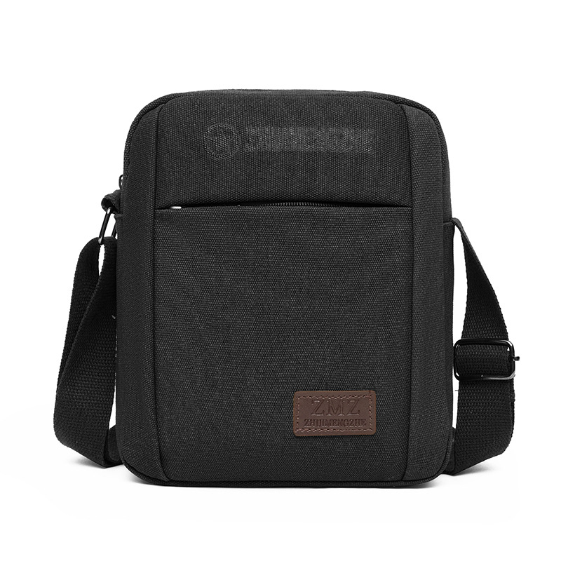 Muška crossbody torba za poslovna putovanja, platno, poliesterova podstava, funkcija pohrane, pogodna za slobodno vrijeme putovanja