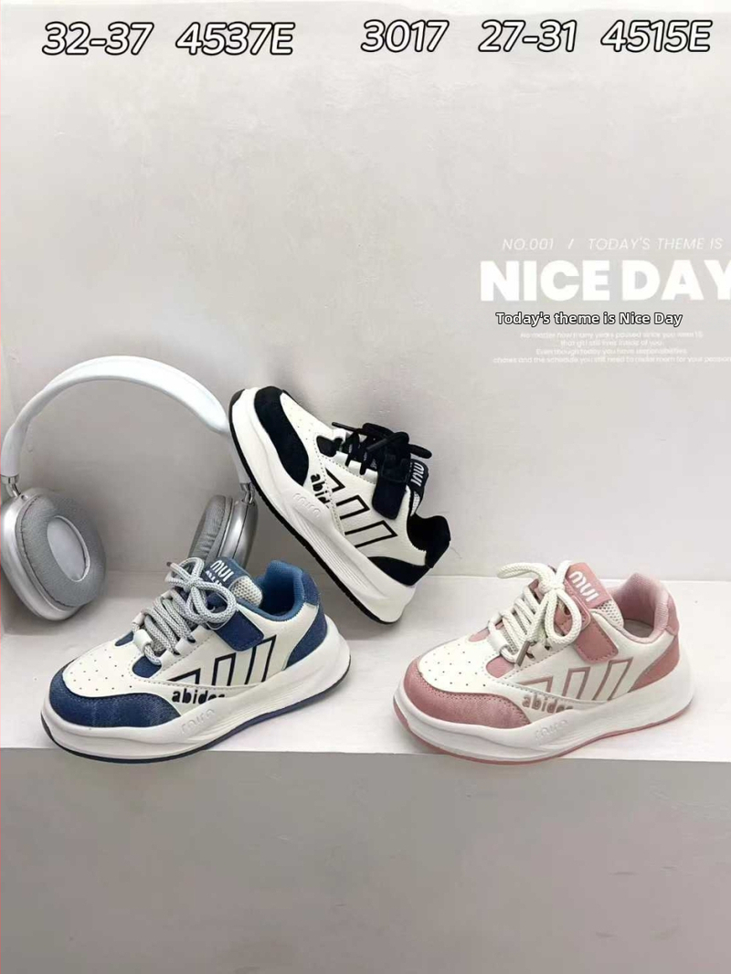Dječje sportske casual tenisice s Velcro zatvaračem — gornji dio Super Fiber, uzorak Color Blocking, gumena potplat, protuklizne i otporne na habanje