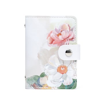 Novčanik za kartice u stilu uljne slike s floralnim uzorkom, PU materijal, 1 preklop, sklopiv, PU podstava (PU materijal, Floralni uzorak, 1 preklop, sklopiv, PU podstava)