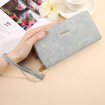 Ženski novčanik-clutch sa zatvaračom, proširivi dizajn, PU nubuk tekstura, anti-theft, casual stil, ljeto 2025