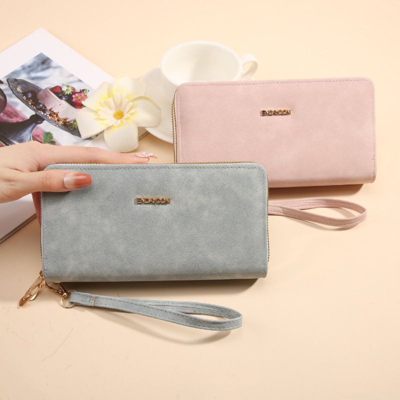 Ženski novčanik-clutch sa zatvaračom, proširivi dizajn, PU nubuk tekstura, anti-theft, casual stil, ljeto 2025