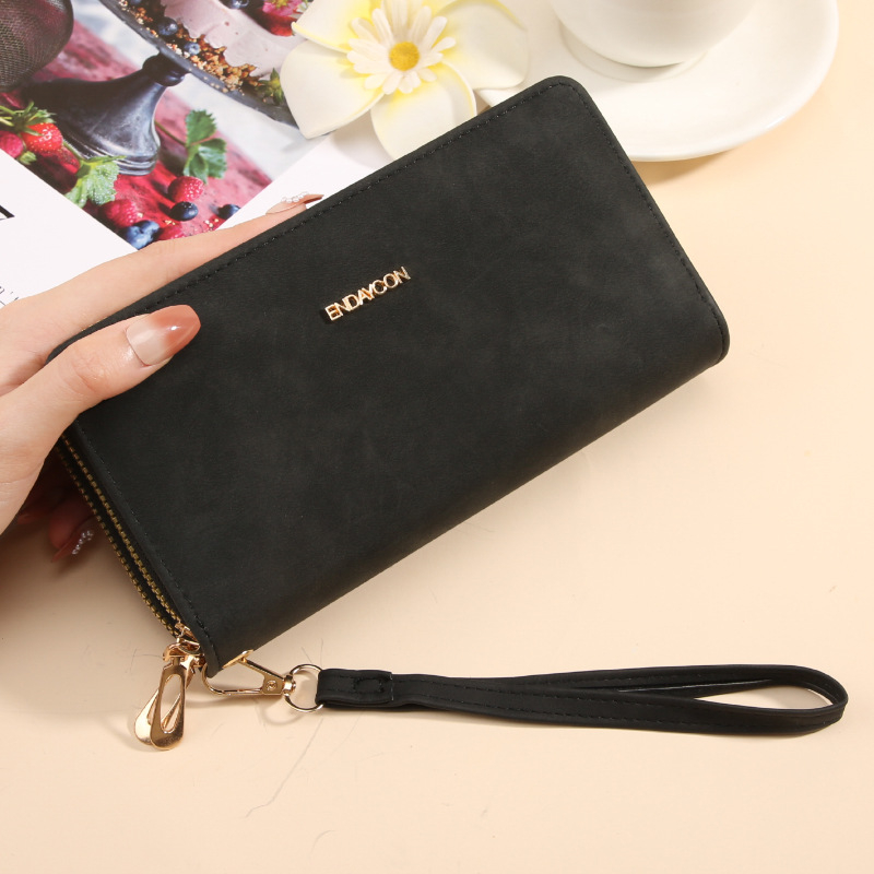 Ženski novčanik-clutch sa zatvaračom, proširivi dizajn, PU nubuk tekstura, anti-theft, casual stil, ljeto 2025