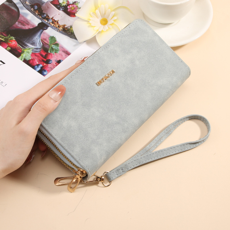 Ženski novčanik-clutch sa zatvaračom, proširivi dizajn, PU nubuk tekstura, anti-theft, casual stil, ljeto 2025