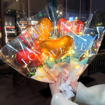 Dongyang chengnuo yibai szerelemlufi készlet, alumíniumfóliás balonok, szív alakú, Valentin-napra és kínai Valentin-nap fotórekvizitként