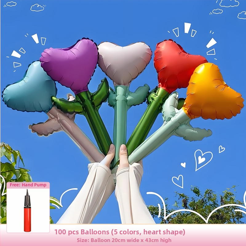 Dongyang chengnuo yibai szerelemlufi készlet, alumíniumfóliás balonok, szív alakú, Valentin-napra és kínai Valentin-nap fotórekvizitként