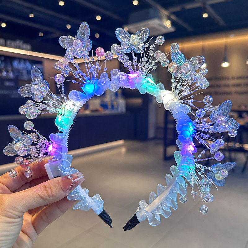 Главни аксесоари за глава: светеща пеперудена щипка за коса, ръчна изработка, корейски стил, марка Jican, за жени