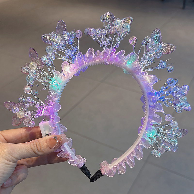 Главни аксесоари за глава: светеща пеперудена щипка за коса, ръчна изработка, корейски стил, марка Jican, за жени