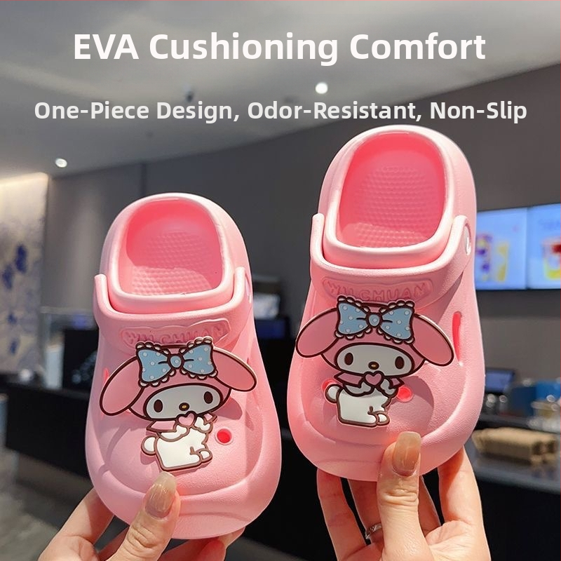 Pantofi slip-on EVA Crocs pentru copii, unisex, Stil Cartoon Paradise, 4–16 ani, vară 2025