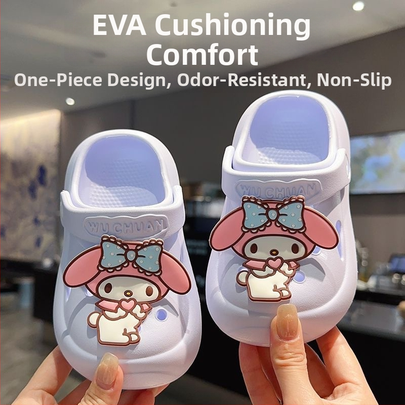 Pantofi slip-on EVA Crocs pentru copii, unisex, Stil Cartoon Paradise, 4–16 ani, vară 2025