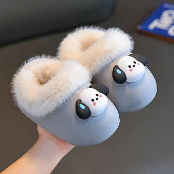 Unisex dječje EVA papuče za unutarnju upotrebu s uklonjivim zaštitnim navlakama za cipele, crtani uzorak, zima 2025 (Gornji EVA, Peta EVA)