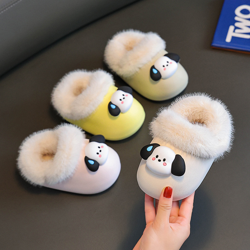 Unisex dječje EVA papuče za unutarnju upotrebu s uklonjivim zaštitnim navlakama za cipele, crtani uzorak, zima 2025 (Gornji EVA, Peta EVA)