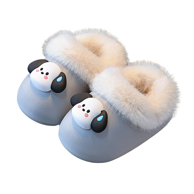 Unisex dječje EVA papuče za unutarnju upotrebu s uklonjivim zaštitnim navlakama za cipele, crtani uzorak, zima 2025 (Gornji EVA, Peta EVA)