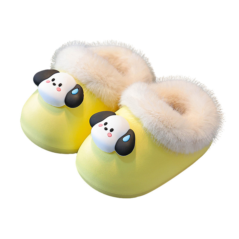 Unisex dječje EVA papuče za unutarnju upotrebu s uklonjivim zaštitnim navlakama za cipele, crtani uzorak, zima 2025 (Gornji EVA, Peta EVA)