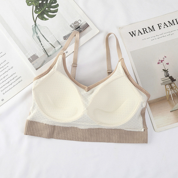 Bezrameni sportski grudnjak s oblikovanim košaricama, prozračan Nylon-Spandex, natrag oblikovan dizajn, bežični, protiv vibracija za trčanje