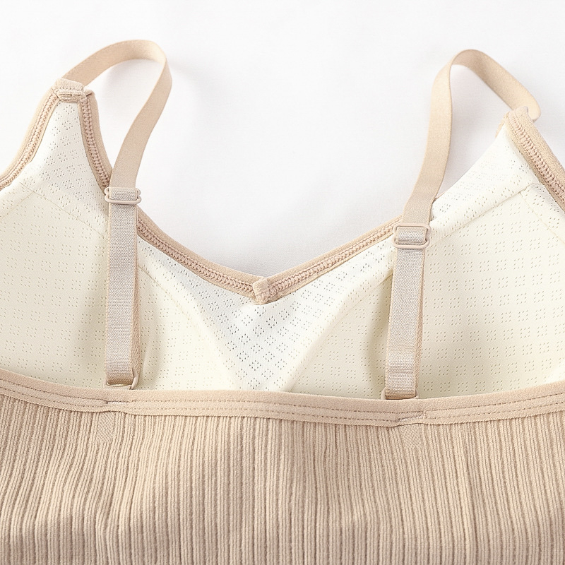 Bezrameni sportski grudnjak s oblikovanim košaricama, prozračan Nylon-Spandex, natrag oblikovan dizajn, bežični, protiv vibracija za trčanje