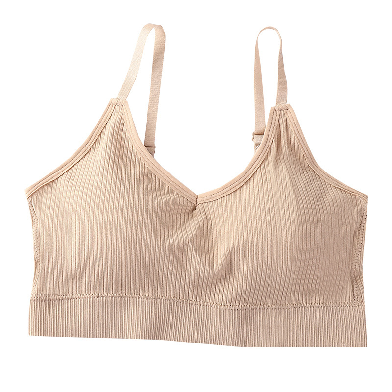 Bezrameni sportski grudnjak s oblikovanim košaricama, prozračan Nylon-Spandex, natrag oblikovan dizajn, bežični, protiv vibracija za trčanje