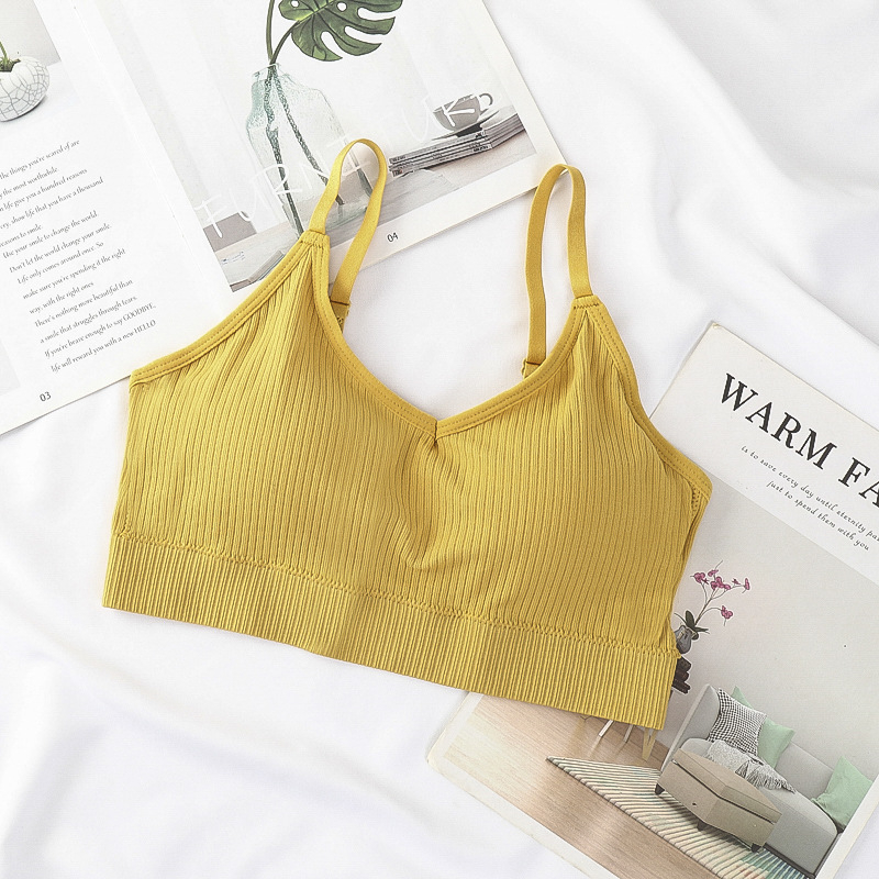 Bezrameni sportski grudnjak s oblikovanim košaricama, prozračan Nylon-Spandex, natrag oblikovan dizajn, bežični, protiv vibracija za trčanje