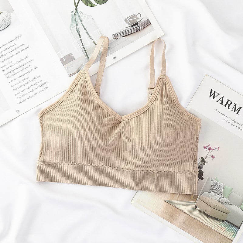 Bezrameni sportski grudnjak s oblikovanim košaricama, prozračan Nylon-Spandex, natrag oblikovan dizajn, bežični, protiv vibracija za trčanje