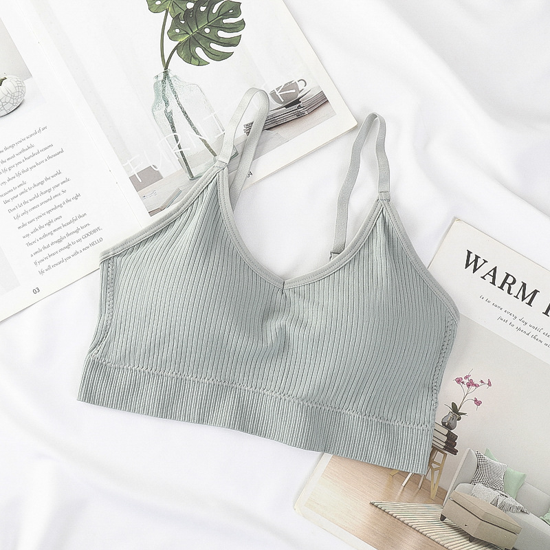 Bezrameni sportski grudnjak s oblikovanim košaricama, prozračan Nylon-Spandex, natrag oblikovan dizajn, bežični, protiv vibracija za trčanje