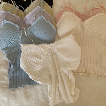 Νάιλον δαντελένιο camisole με επένδυση στήθους, αναπνέουσα, όμορφο πίσω, tube top με μήκος μέσης