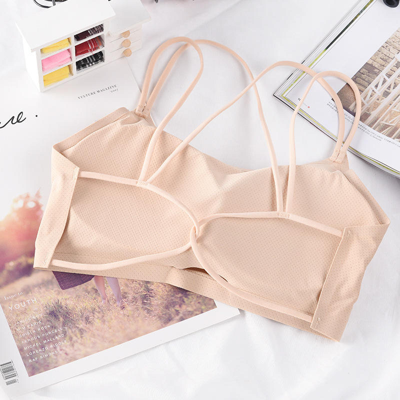 Κορσές χωρίς τιράντες για το στήθος με διασταυρούμενους ιμάντες στο πίσω μέρος; ύφασμα από μπαμπού, 86% νάιλον, πίσω με διάτρητο σχέδιο