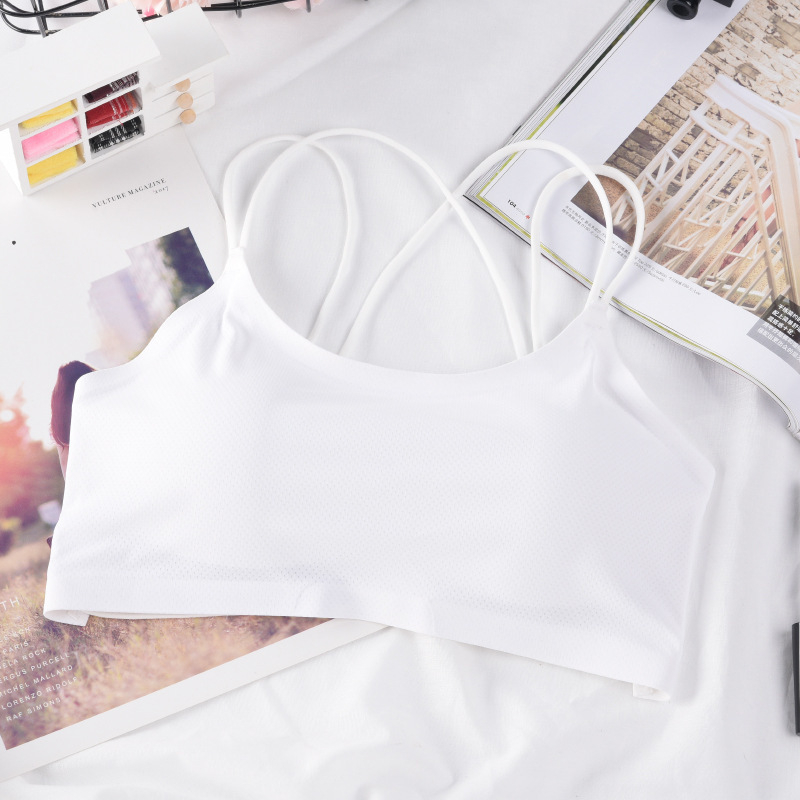 Κορσές χωρίς τιράντες για το στήθος με διασταυρούμενους ιμάντες στο πίσω μέρος; ύφασμα από μπαμπού, 86% νάιλον, πίσω με διάτρητο σχέδιο