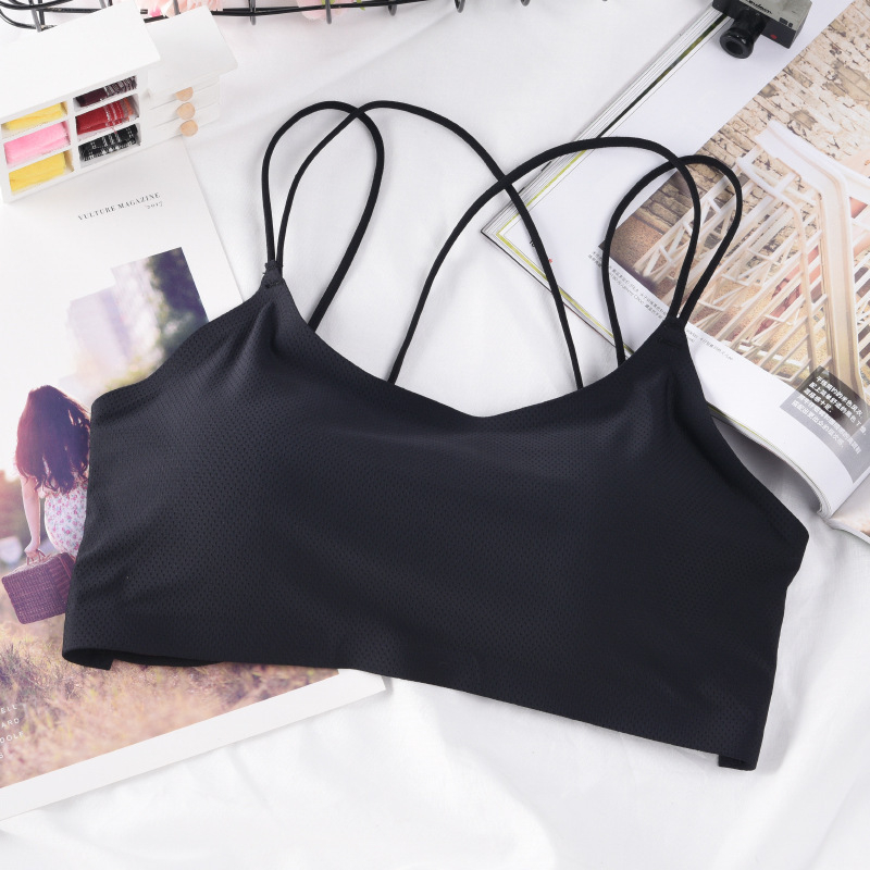 Κορσές χωρίς τιράντες για το στήθος με διασταυρούμενους ιμάντες στο πίσω μέρος; ύφασμα από μπαμπού, 86% νάιλον, πίσω με διάτρητο σχέδιο