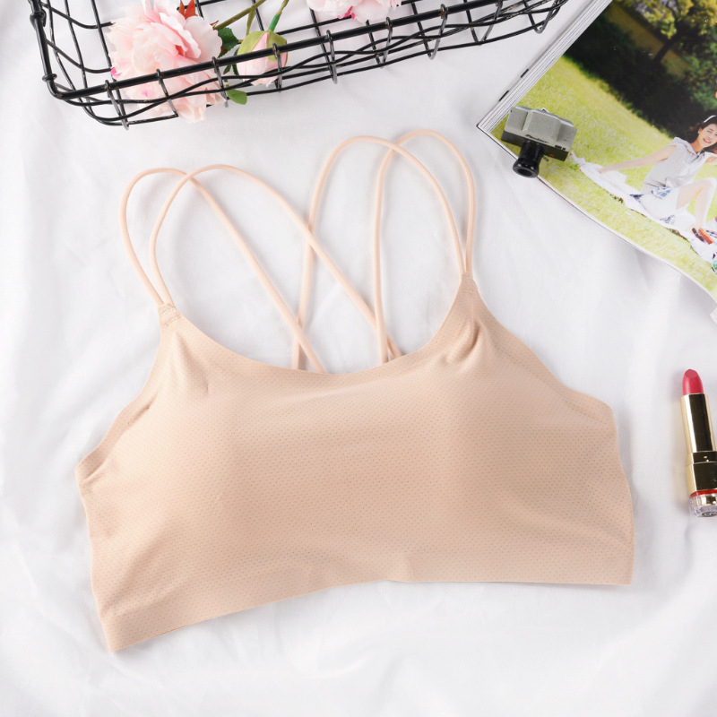 Κορσές χωρίς τιράντες για το στήθος με διασταυρούμενους ιμάντες στο πίσω μέρος; ύφασμα από μπαμπού, 86% νάιλον, πίσω με διάτρητο σχέδιο